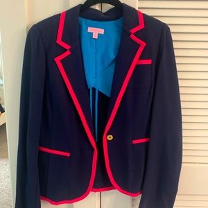 Navy and hot pink lightweight blazer
